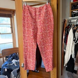 Evan Picone Pink and Red Paisley Pants